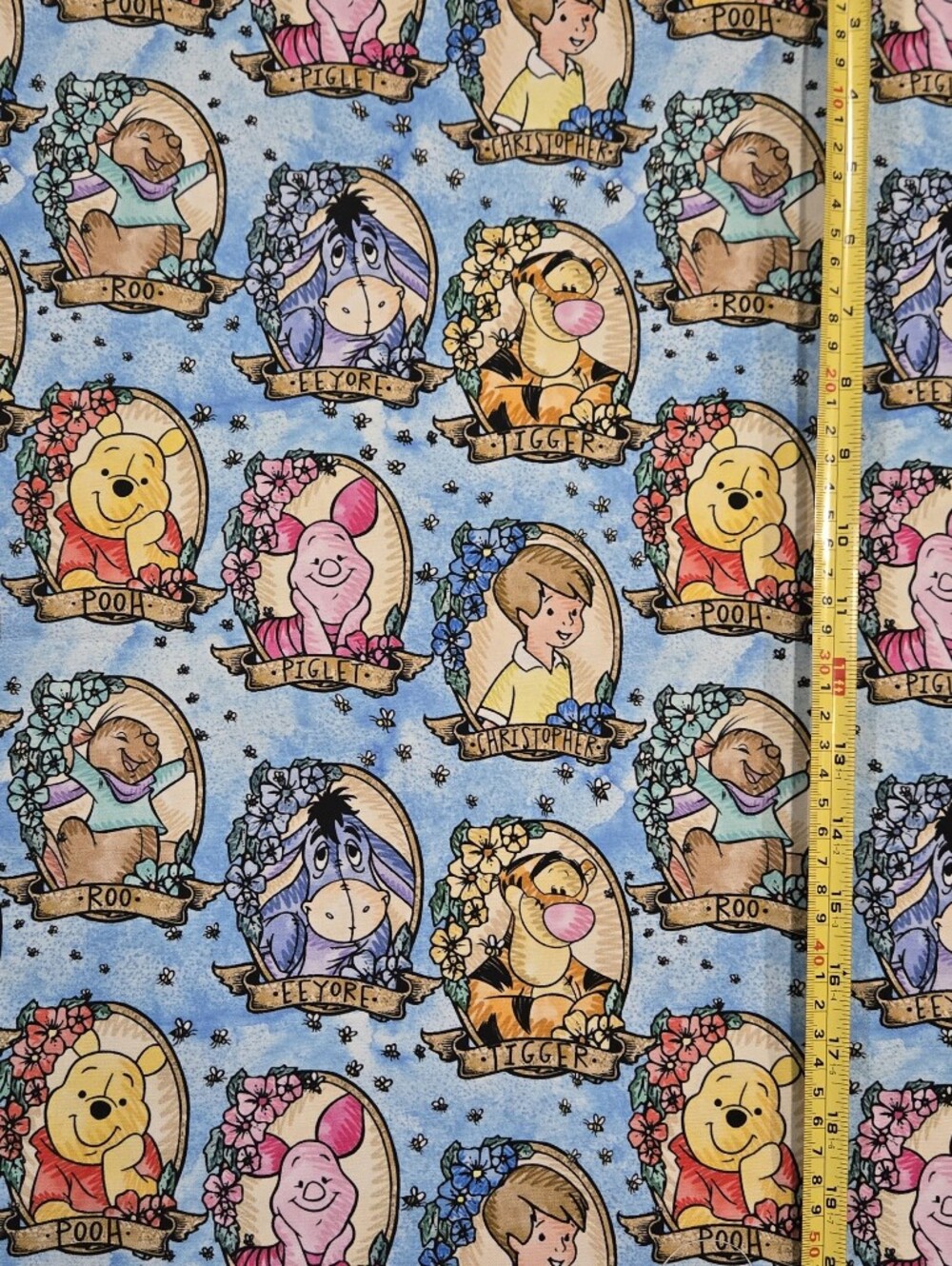 Canvas Fabric: POOH Characters 100% Cotton Canvas 100cmxWOF